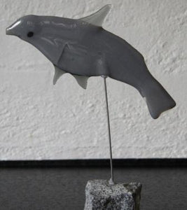 Delfin gra pa sten