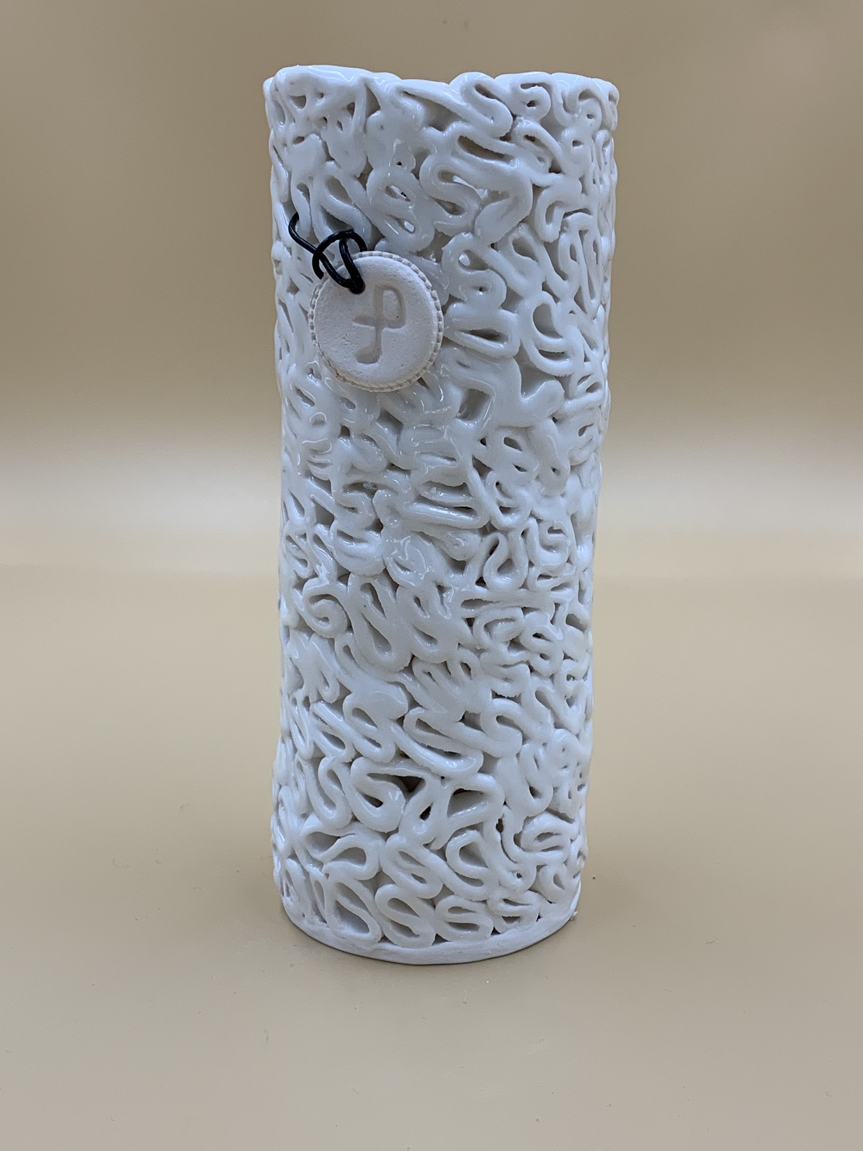 Vase/lyseholder spaghetti 18 cm porcelæn