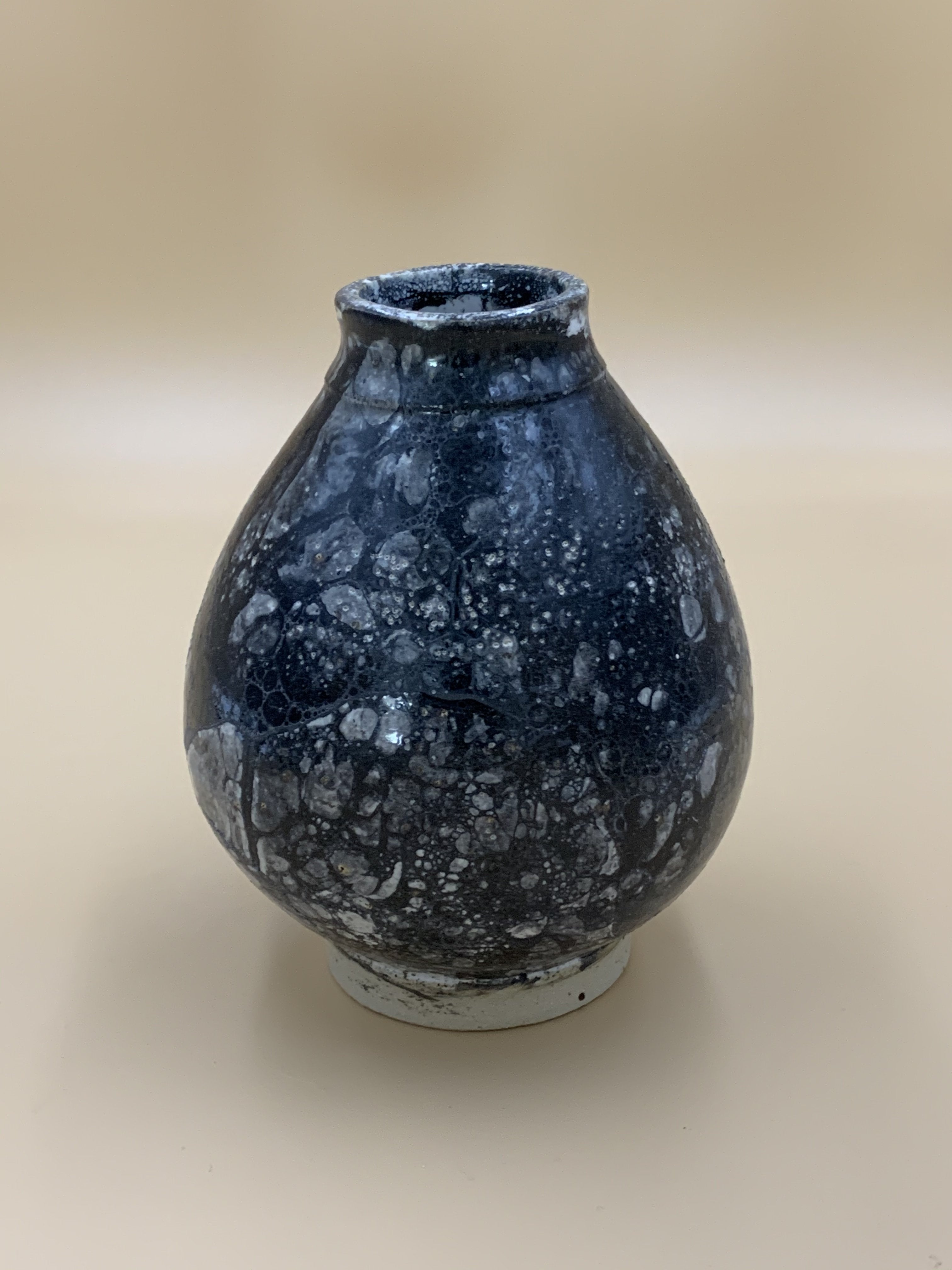 Vase 15 cm bobleglasur stentøj