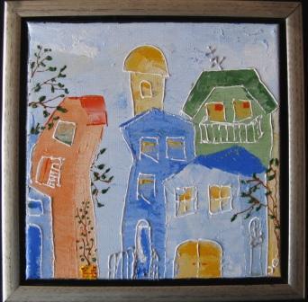Skaeve huse i pastel III 30x30 oktober 2008