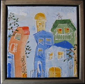 Skaeve huse i pastel III 30x30 oktober 2008