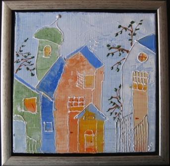 Skaeve huse i pastel IV 30x30 oktober 2008