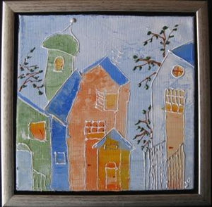 Skaeve huse i pastel IV 30x30 oktober 2008